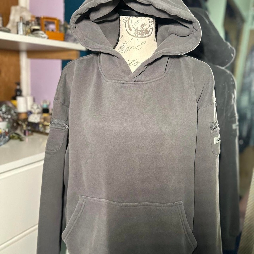 Comfrt Hoodie Sweatpants Set Unisex Small Gray Excellent Fleece Zipper Pockets